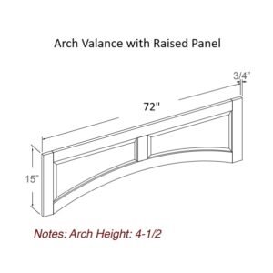 [COLOR] RTA Raised Panel Arch Valance RPV72-A