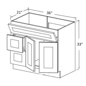 [COLOR] RTA VANITY BASE CABINET - DOOR ON THE RIGHT FA3621DR