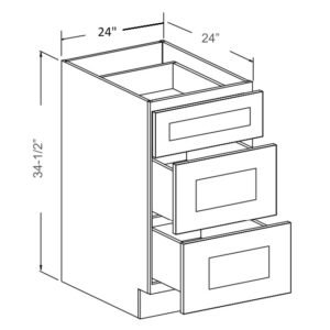 [COLOR] RTA 24" Drawer Base Cabinet DB24-3