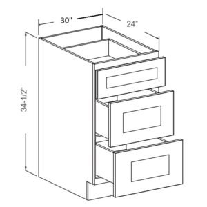 [COLOR] RTA 30" Drawer Base Cabinet DB30-3