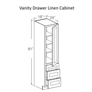[COLOR] RTA VANITY TALL CABINET - PANTRY DRAWER SVA188124D