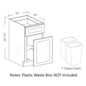 [COLOR] RTA WASTE BASKET CABINET BWBK18-2