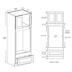 [COLOR] RTA OVEN CABINET - 2 DOORS - 90H - 30 INCH - OC309027WO