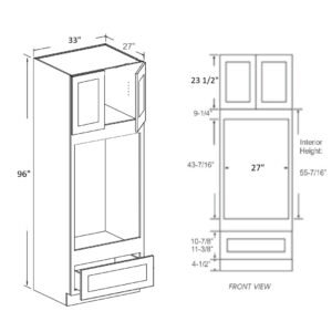 [COLOR] RTA OVEN CABINET - 2 DOORS - 96H - 33 INCH - OC339627WO
