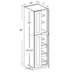 [COLOR] RTA PANTRY CABINET - FOUR DOORS - 90H - WP309027