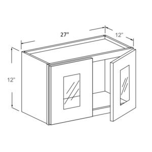 [COLOR] RTA 27x12 Wall Cabinet - Prepped For Glass- WM2712H