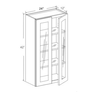 [COLOR] RTA 24x42 Wall Cabinet - Prepped For Glass- WM2442H