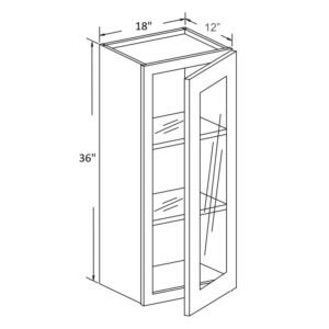 [COLOR] RTA WALL GLASS CABINET (Glass Not Included)36H WM1836H