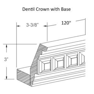 [COLOR] RTA CROWN MOLDING WITH DENTIL CCM10-B