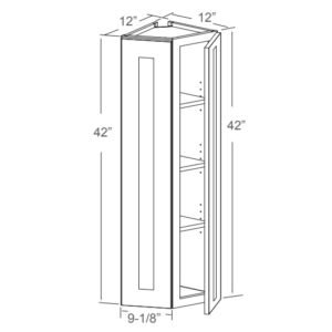 [COLOR] RTA WALL END CORNER - 2 DOORS 3 SHELVE (ANGLE) 42H- WEC1242