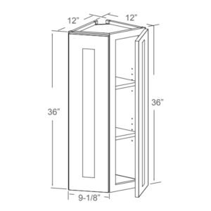[COLOR] RTA WALL END CORNER - 2 DOORS 2 SHELVE (ANGLE) 36H- WEC1236