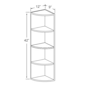 [COLOR] RTA WALL END CABINET OPEN SHELF, 4 Fixed Shelves- WES0942L/R