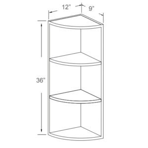 [COLOR] RTA WALL END CABINET OPEN SHELF, 4 Fixed Shelves- WES0936L/R
