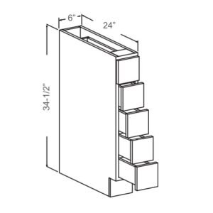 [COLOR] RTA BASE SPICE DRAWER - 5 SPICE DRAWER (NO GLIDE) BWRC6