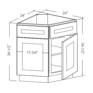 [COLOR] RTA BASE END CORNER CABINET - ANGLE BEC24